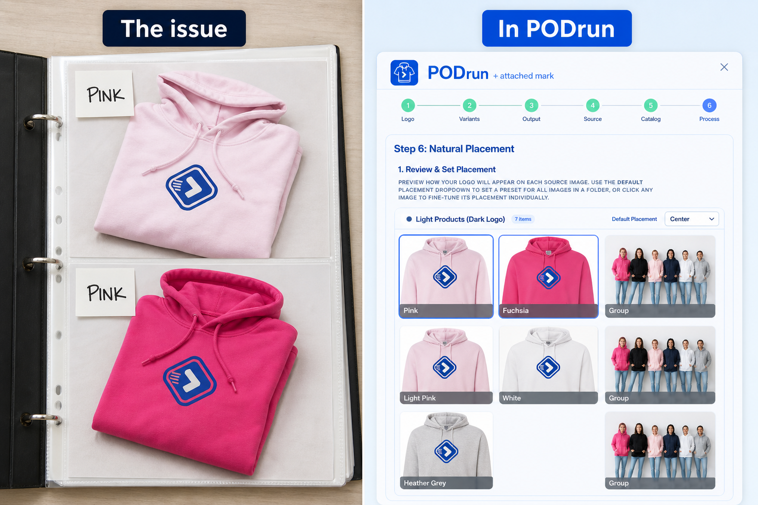 Issue: two pinks labeled the same. In PODrun: Pink vs Fuchsia