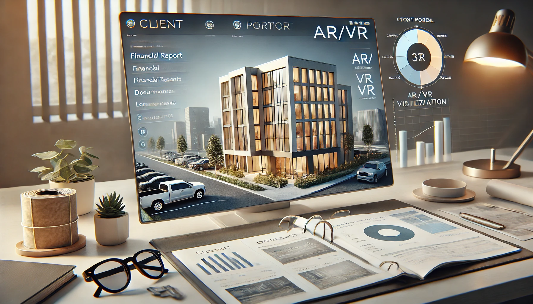 Advanced features for construction websites like client portals and AR/VR visualization.
