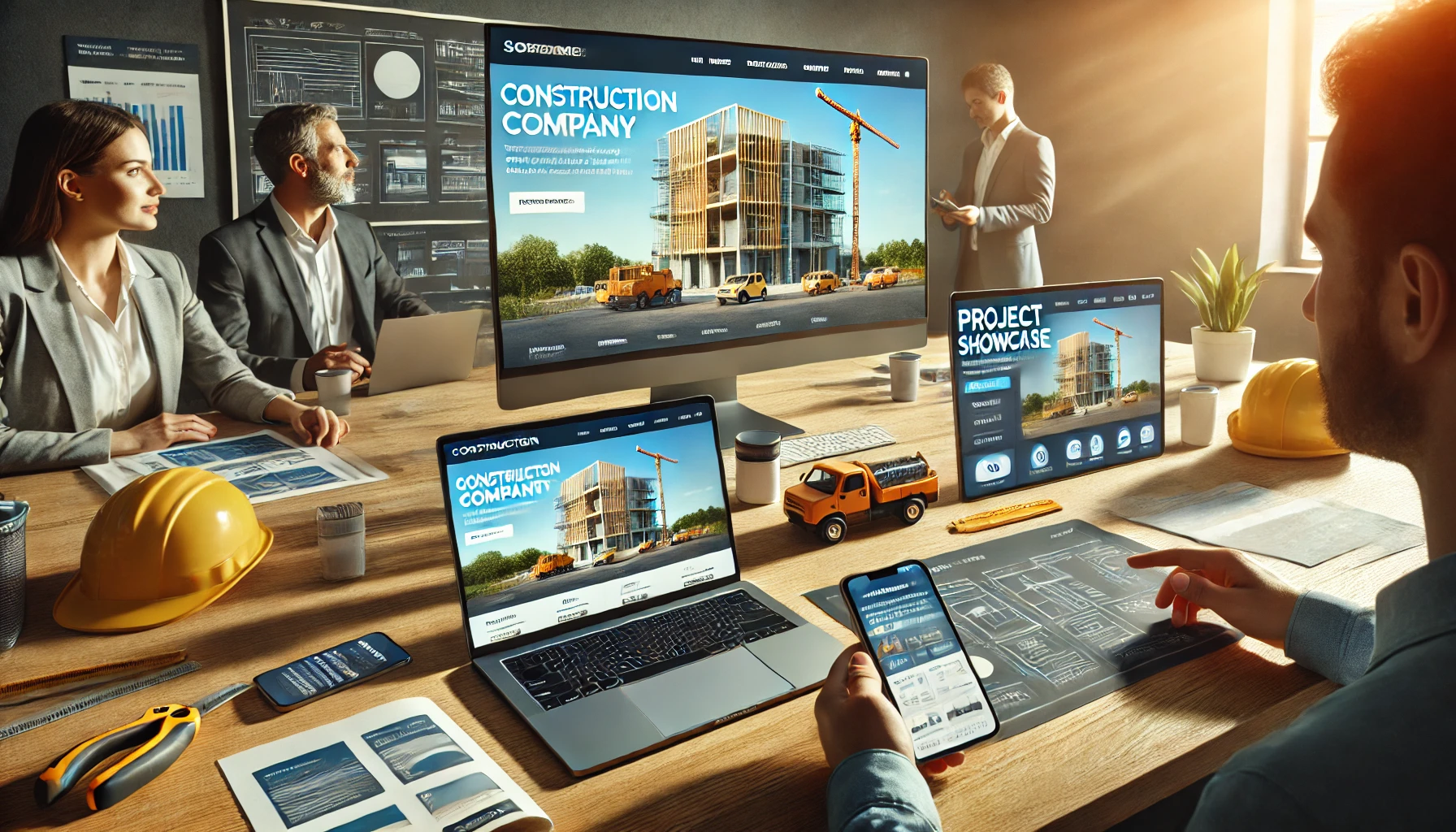 Different types of construction websites for companies and projects.