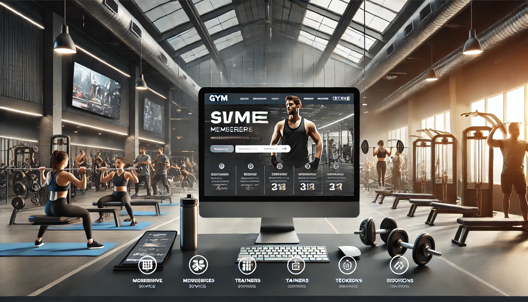 Professional gym website design with mobile responsiveness and clean layout.