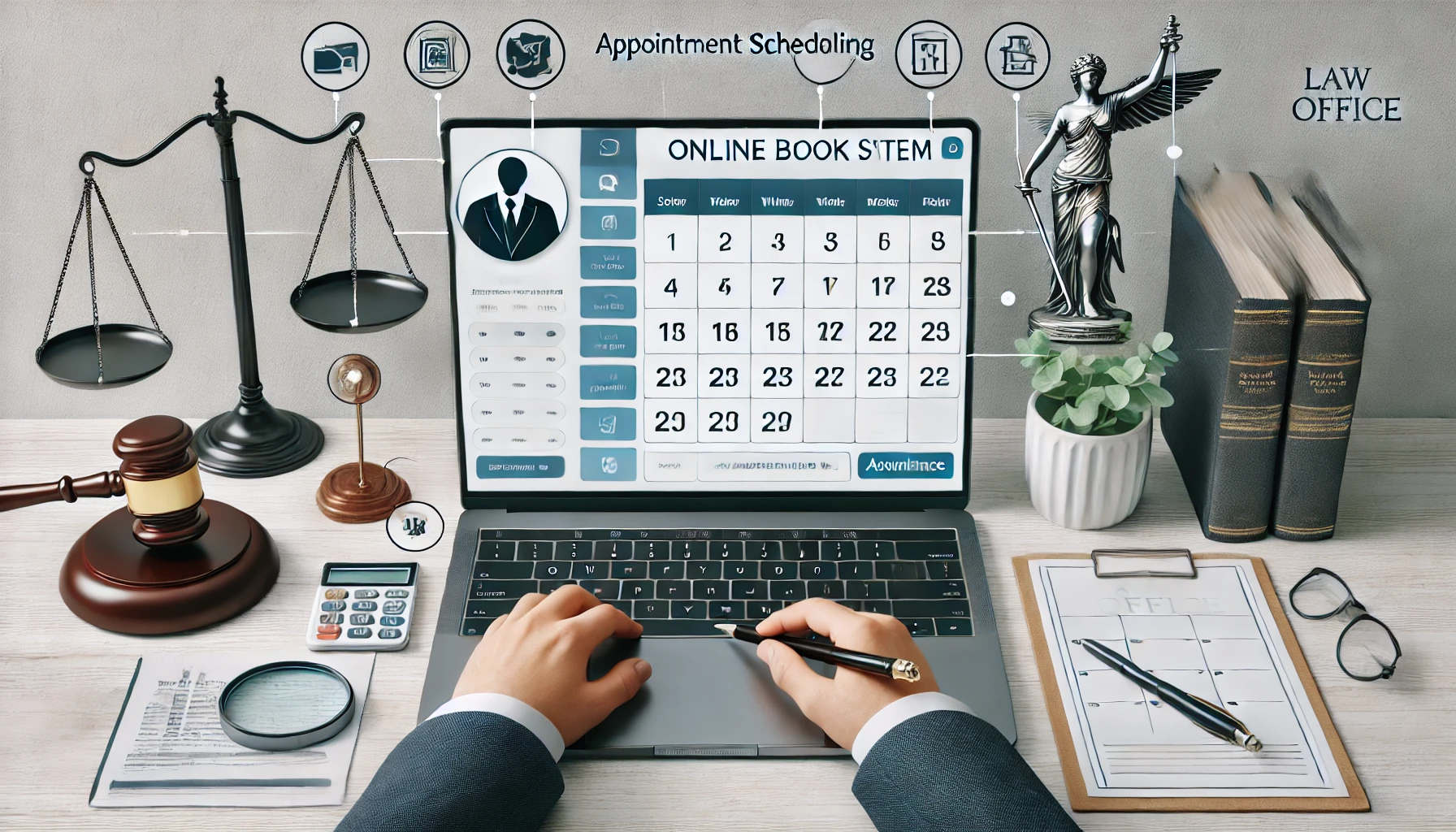 Professional law office website design showcasing features like secure contact forms and client portals.